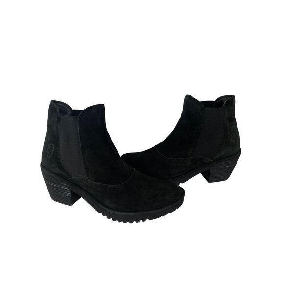 FLY London Leather Ankle Boots - Wote in Black EU 41 US 10 - Picture 12 of 16